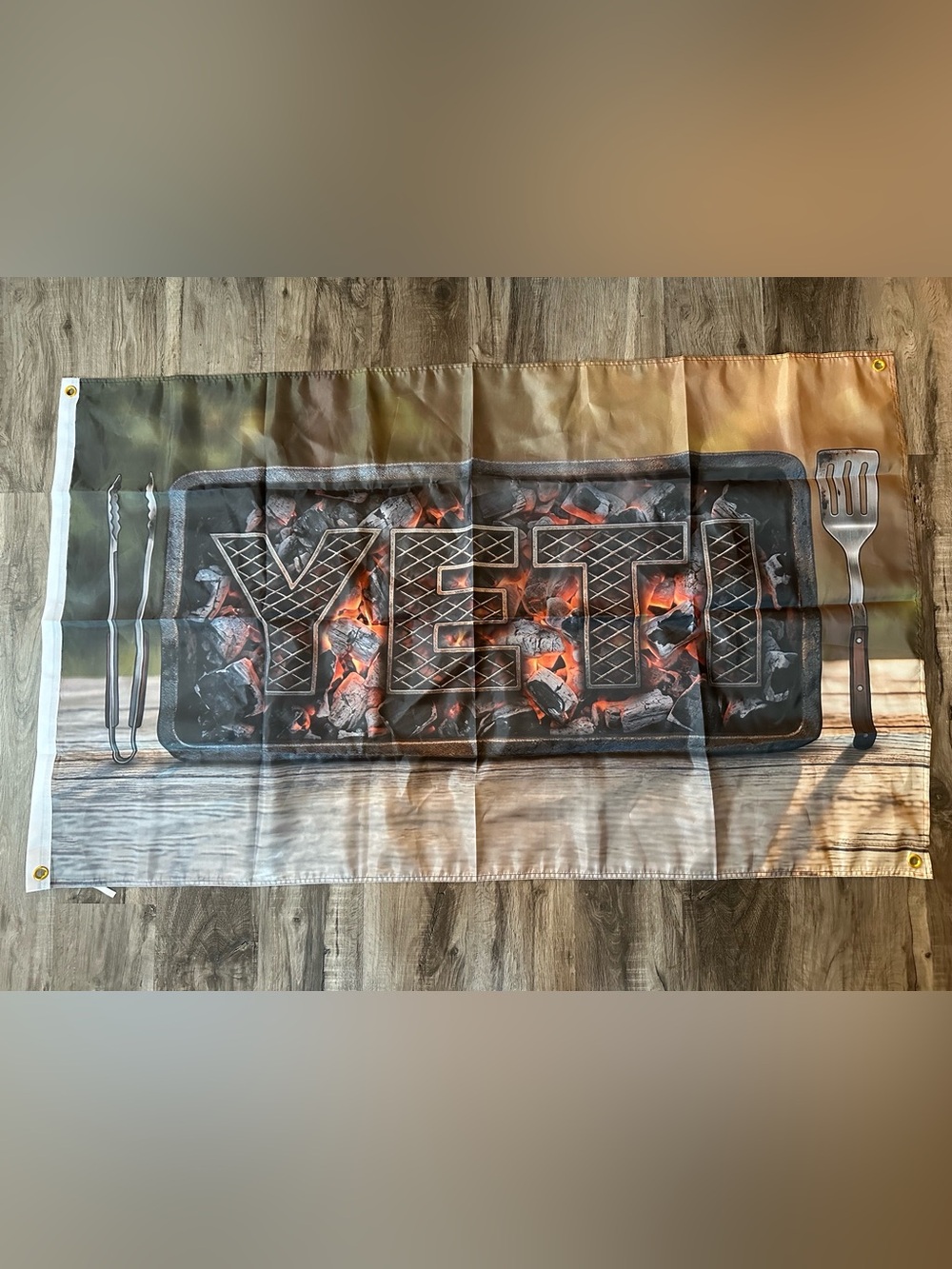 Yeti Charcoal BBQ Grilling 3x5 Flag Banner
